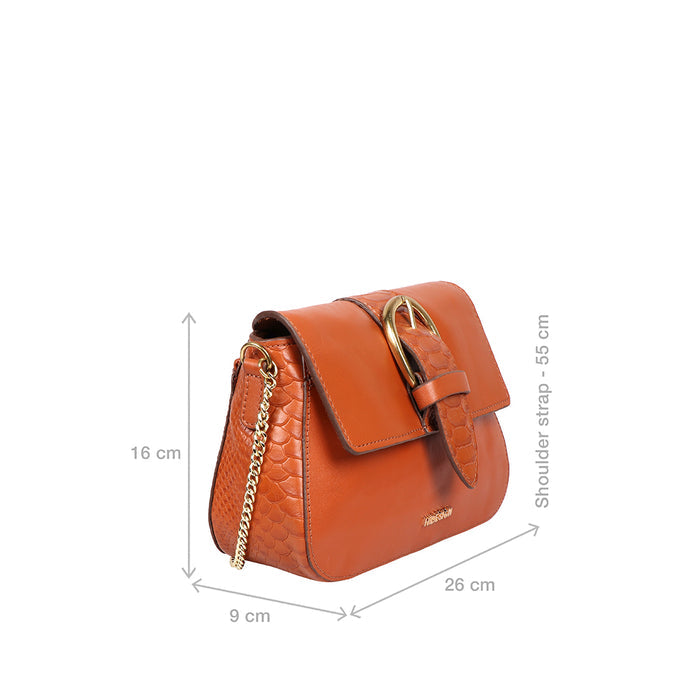 Gwen 03 Orange Leather Sling Bag