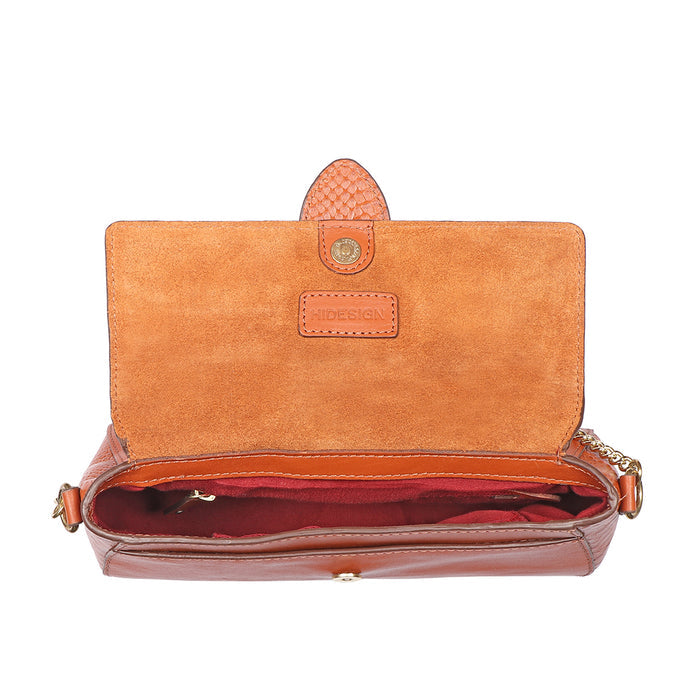 Gwen 03 Orange Leather Sling Bag