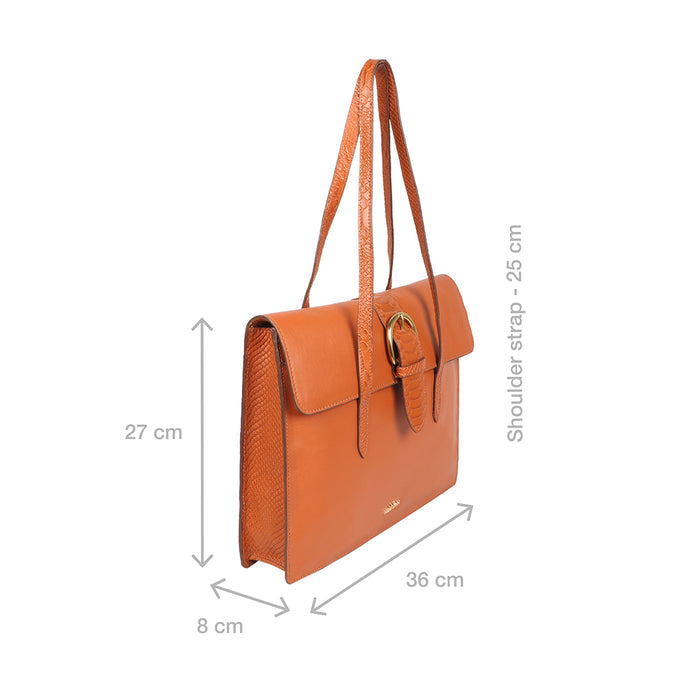 Gwen 04 Orange Leather Shoulder Bag