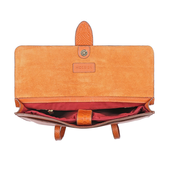 Gwen 04 Orange Leather Shoulder Bag