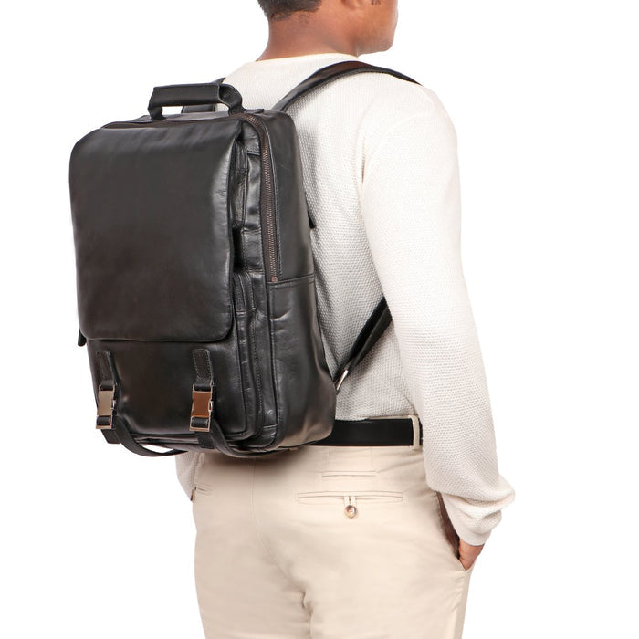 Hard Rock 03 Black Leather  Backpack