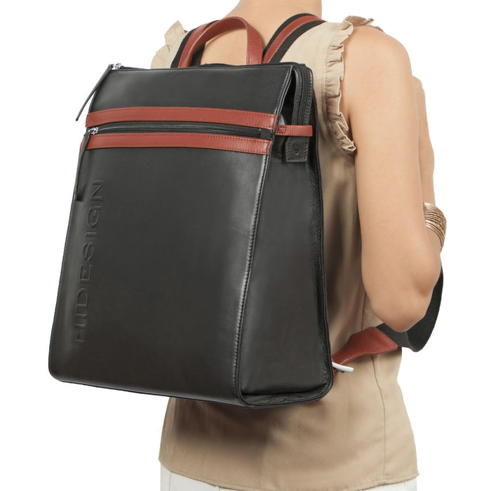 Harlem 01 Black Leather Backpack