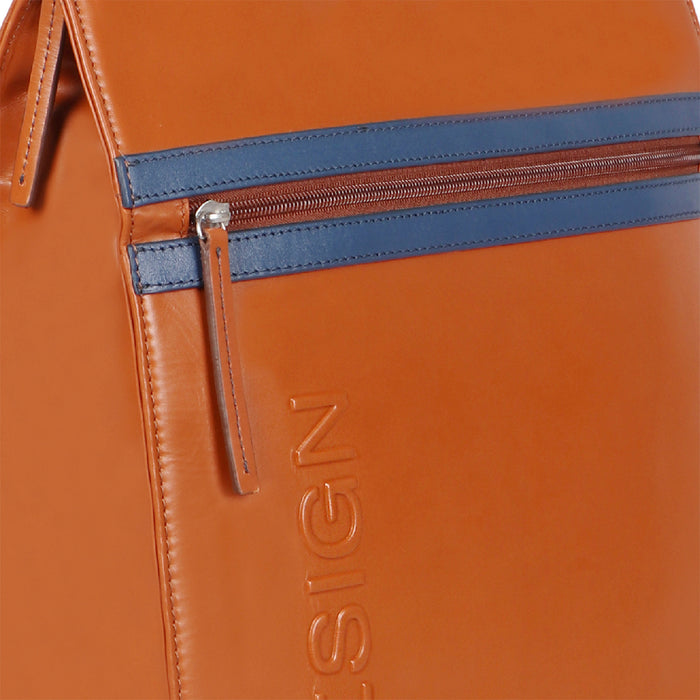 Harlem 01 Orange Leather Backpack