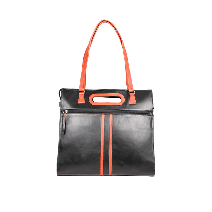 Harlem 02 Black Leather Tote Bag
