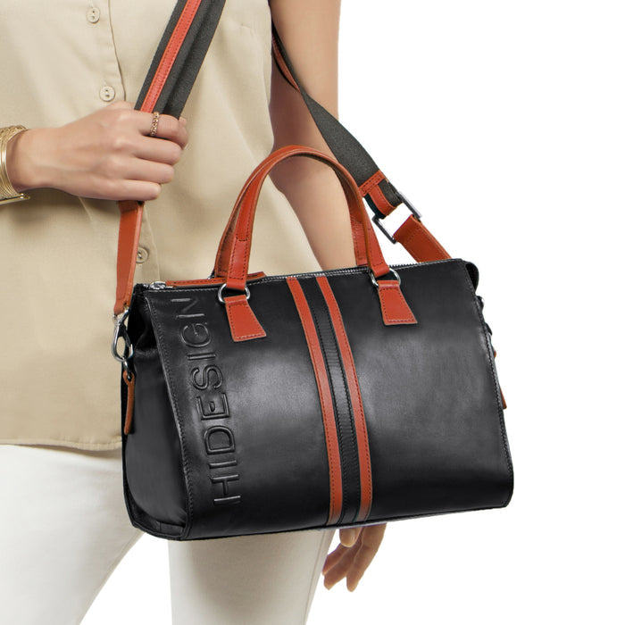 Harlem 03 Black Leather Messenger Bag