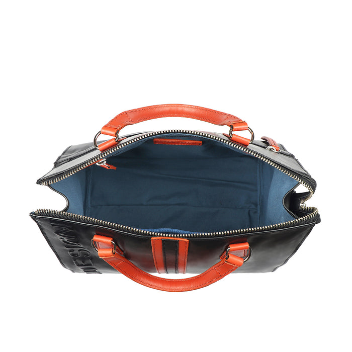 Harlem 03 Black Leather Messenger Bag