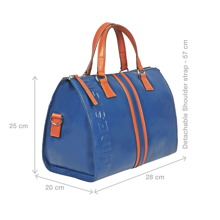 Harlem 03 Blue Leather Messenger Bag