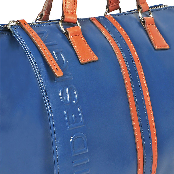 Harlem 03 Blue Leather Messenger Bag
