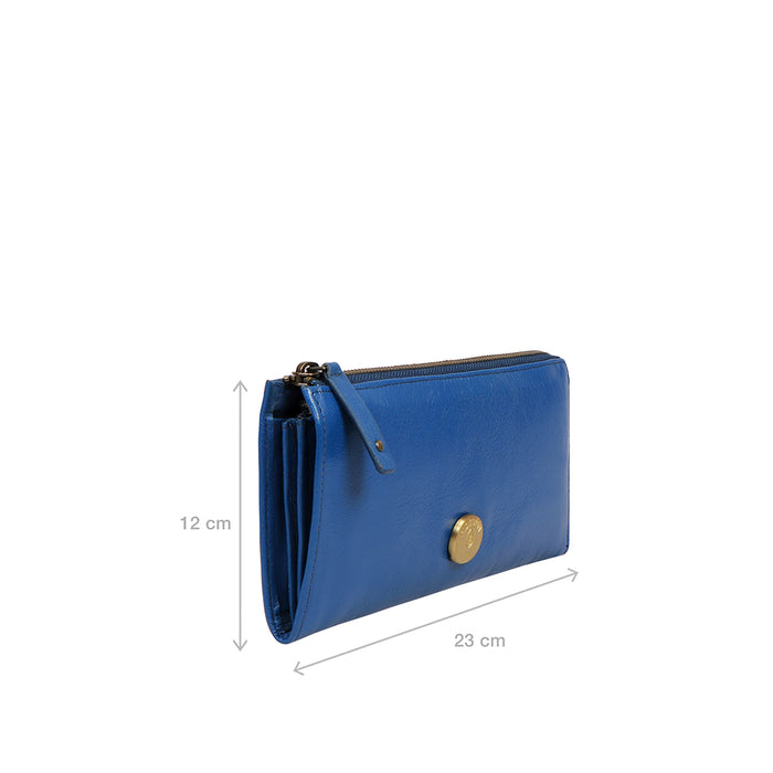 Harmony W1 Blue Leather Zip Around Wallet