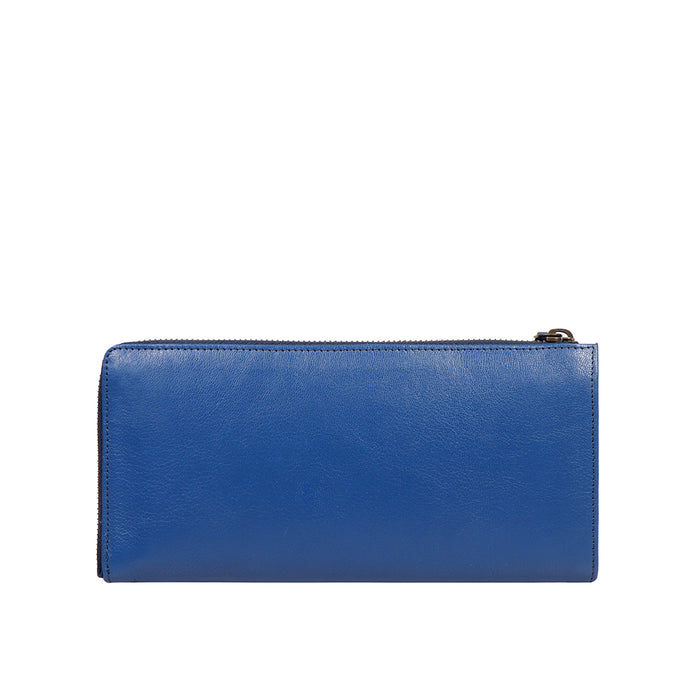 Harmony W1 Blue Leather Zip Around Wallet