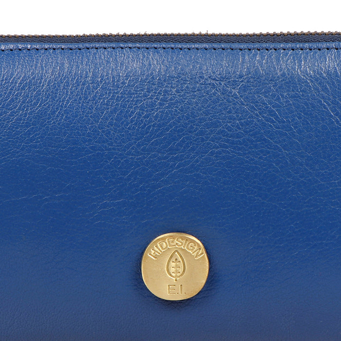 Harmony W1 Blue Leather Zip Around Wallet
