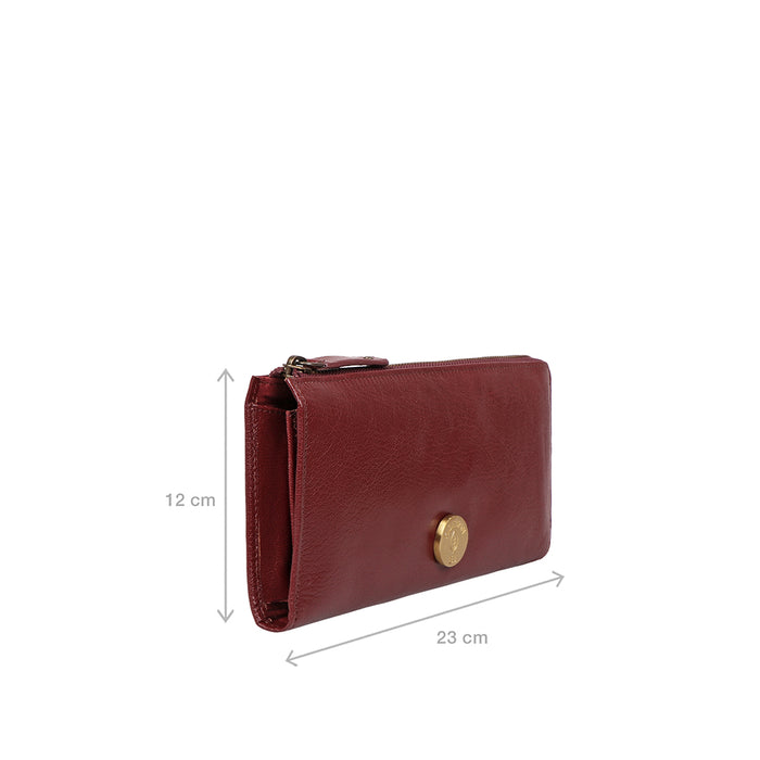 Harmony W1 Red Leather Zip Around Wallet