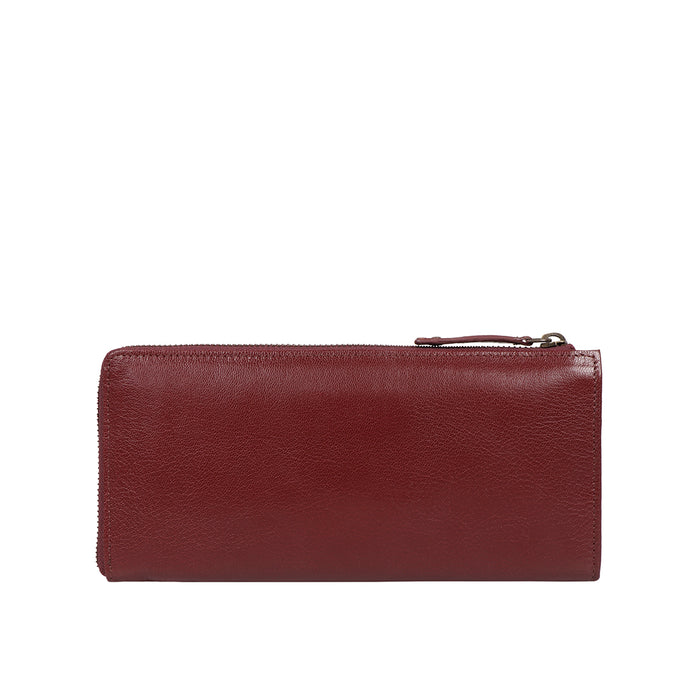 Harmony W1 Red Leather Zip Around Wallet
