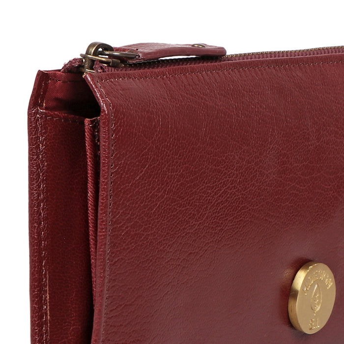 Harmony W1 Red Leather Zip Around Wallet