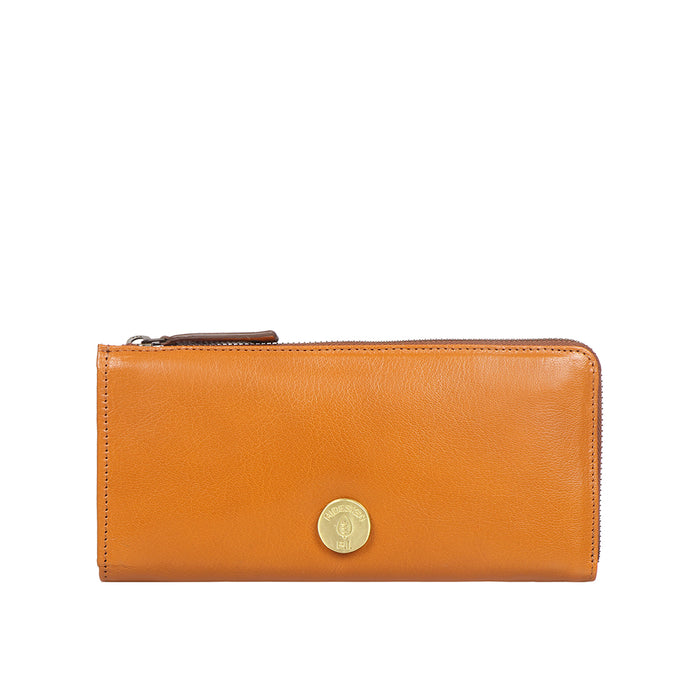 Harmony W1 Tan Leather Zip Around Wallet