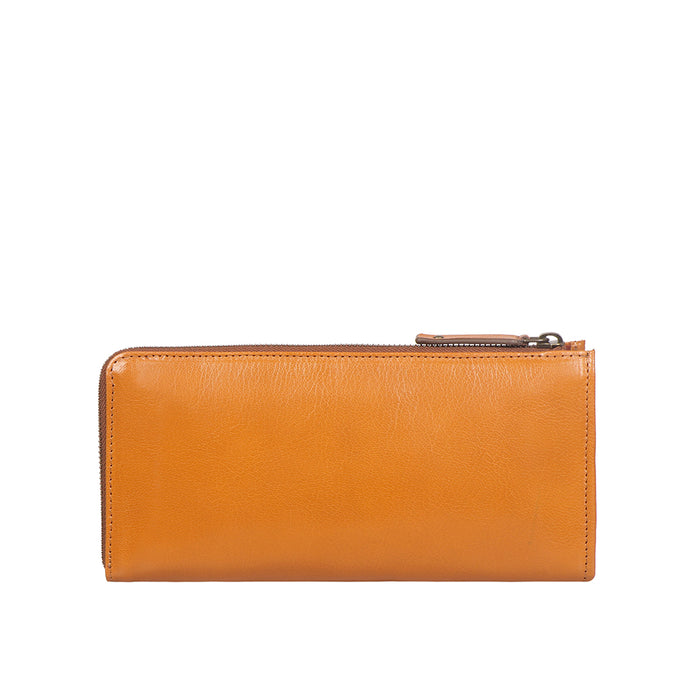 Harmony W1 Tan Leather Zip Around Wallet