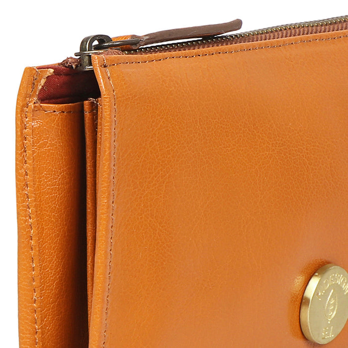 Harmony W1 Tan Leather Zip Around Wallet