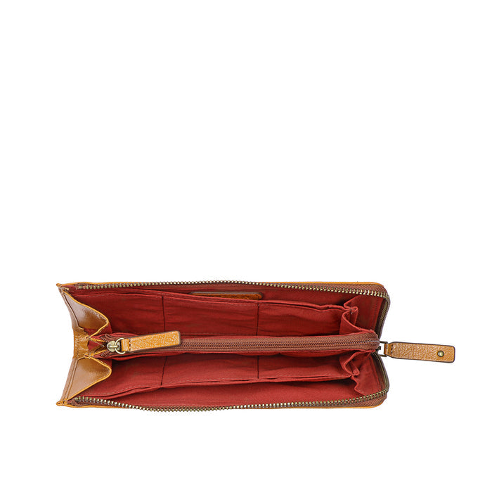 Harmony W1 Tan Leather Zip Around Wallet
