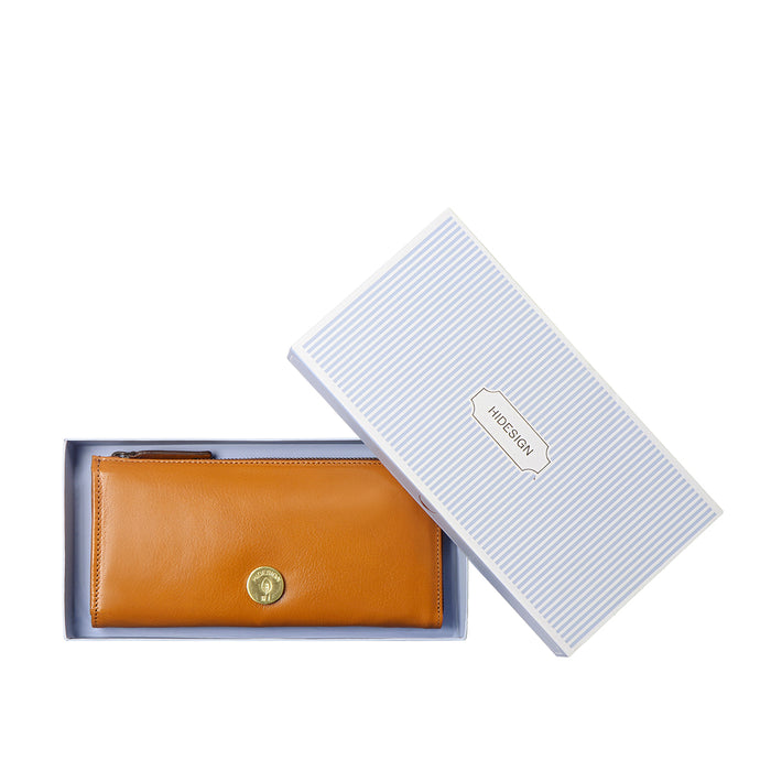 Harmony W1 Tan Leather Zip Around Wallet