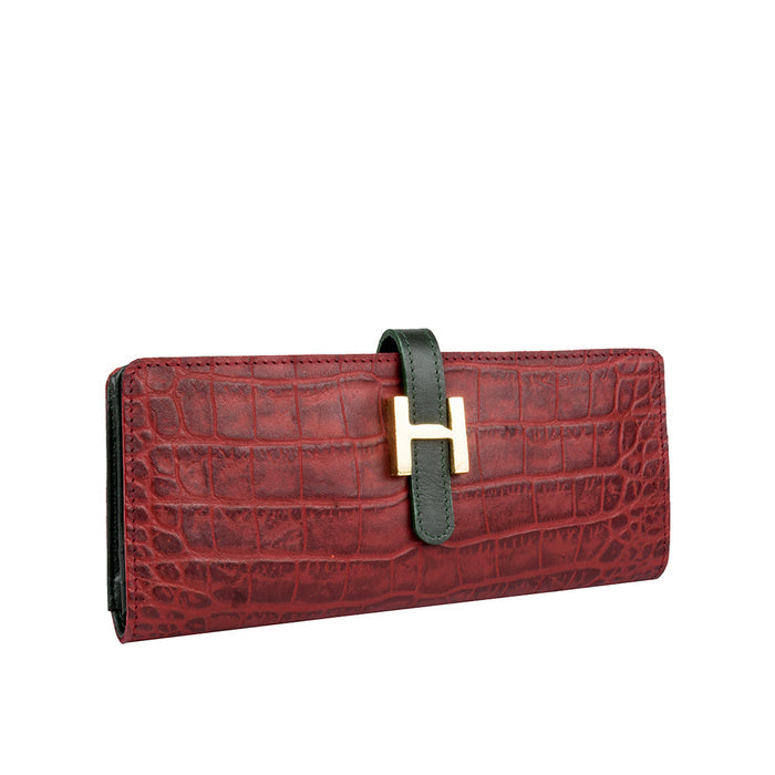 Harper W2 Red Leather Bi-Fold Wallet