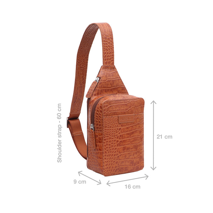 Heathrow-01 Tan Leather  Crossbody