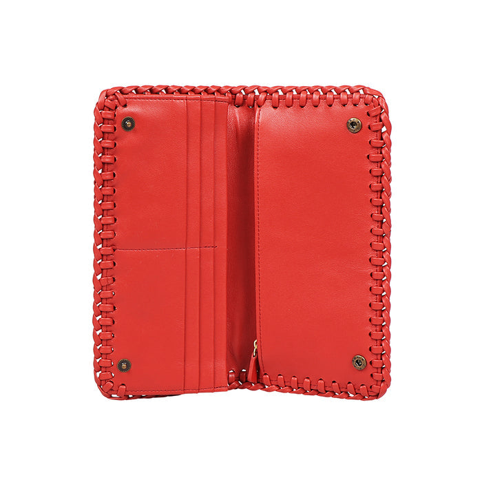 Hera W2 Red Leather Bi-Fold Wallet