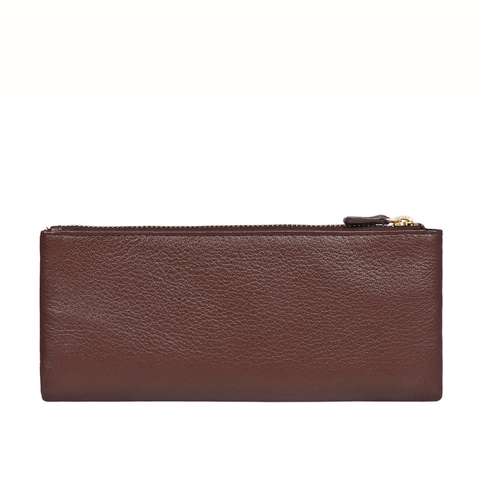 Hera W3 Brown Leather Long Bi-Fold Wallet