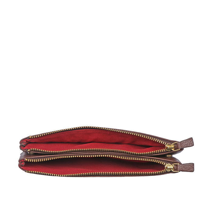 Hera W3 Brown Leather Long Bi-Fold Wallet