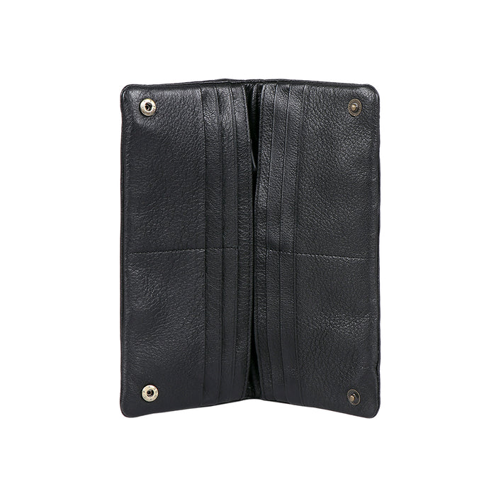 Hera W4 Black Leather Long Bi-Fold Wallet