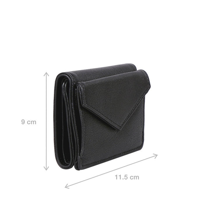Hera W6 Black Leather Trifold Wallet