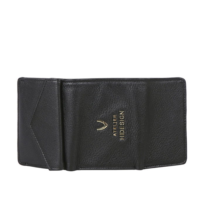 Hera W6 Black Leather Trifold Wallet