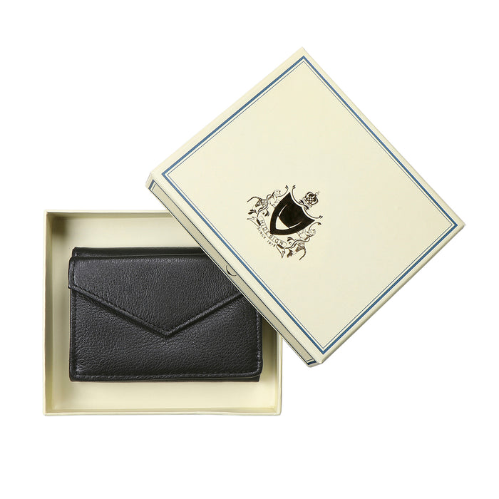 Hera W6 Black Leather Trifold Wallet