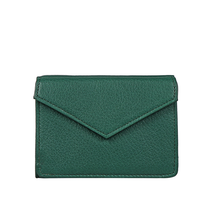 Hera W6 Green Leather Trifold Wallet