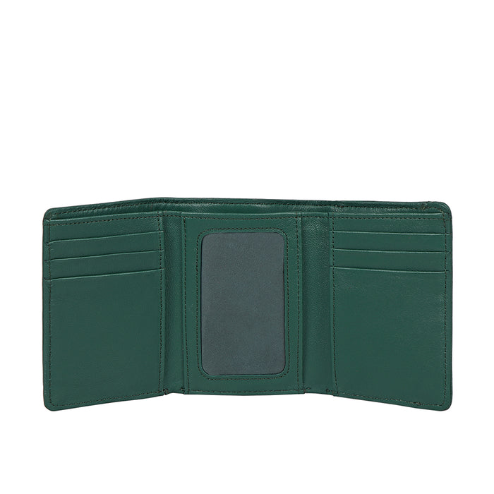 Hera W6 Green Leather Trifold Wallet
