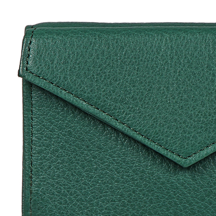Hera W6 Green Leather Trifold Wallet