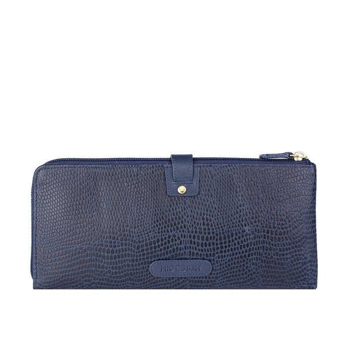 Hong Kongw3 Sb Blue Leather Zip Around Wallet