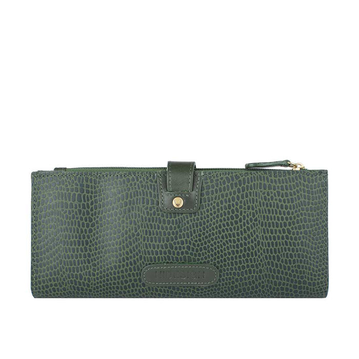 Hongkong W1 Sb Green Leather Zip Around Wallet