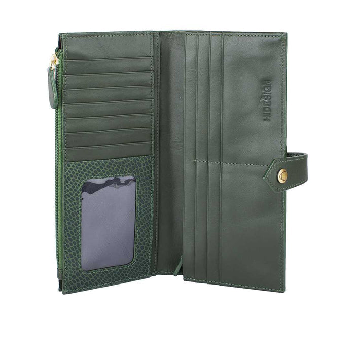Hongkong W1 Sb Green Leather Zip Around Wallet