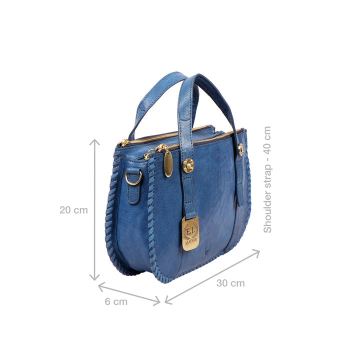 Hope 02 Blue Leather Satchel