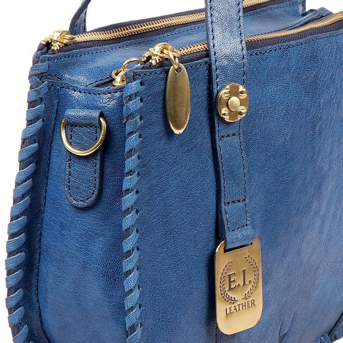 Hope 02 Blue Leather Satchel