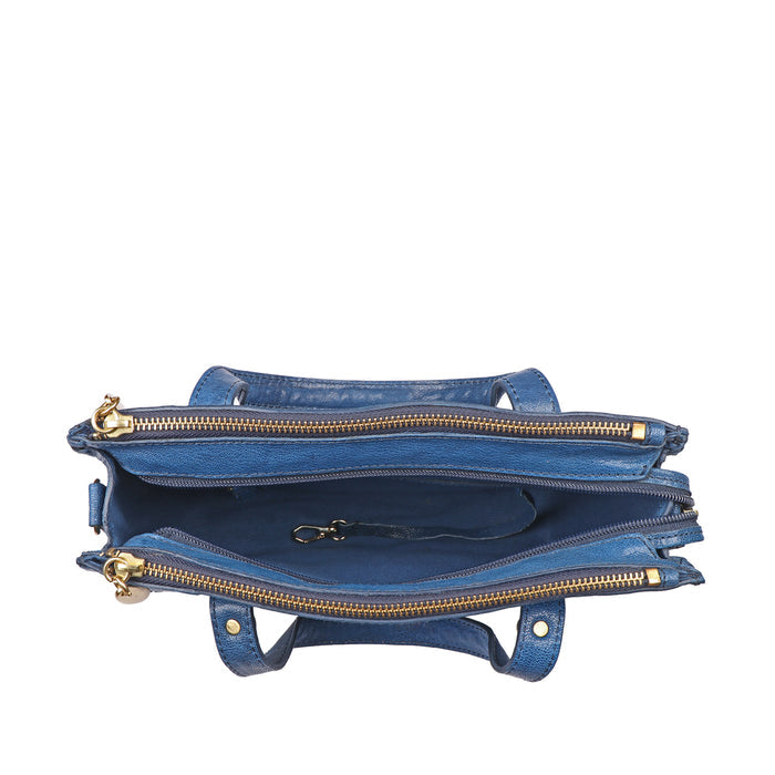 Hope 02 Blue Leather Satchel