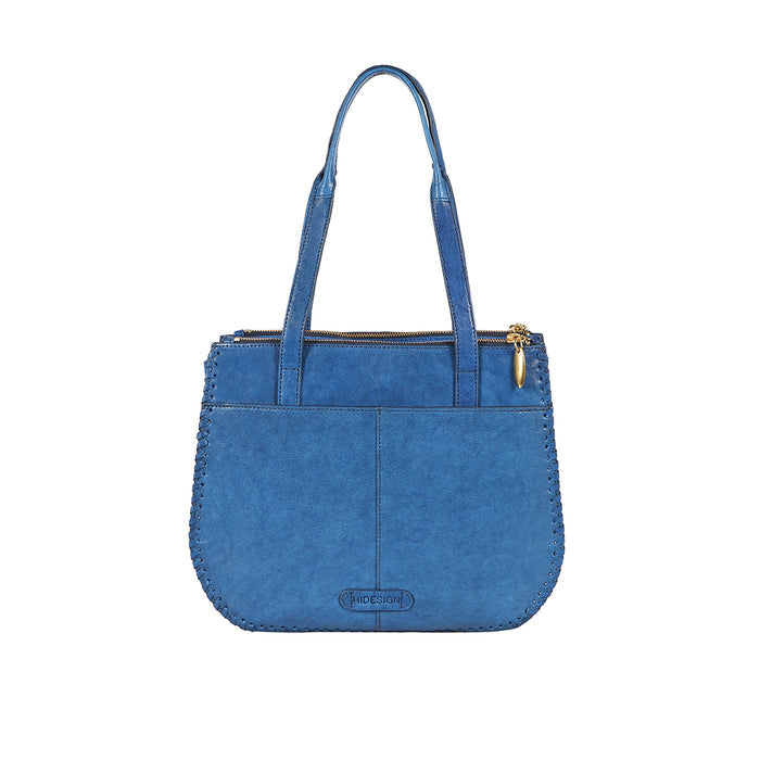 Hope 03 Blue Leather Tote Bag