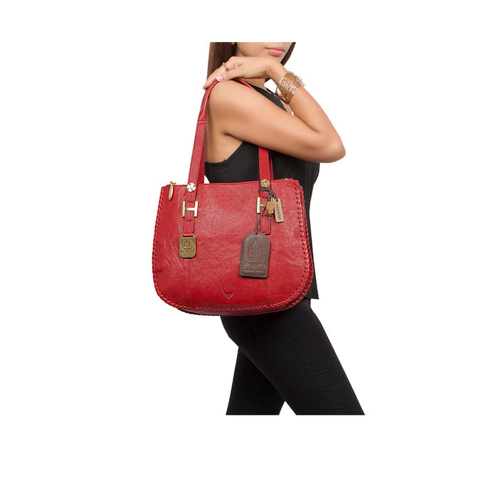 Hope 03 Red Leather Tote Bag