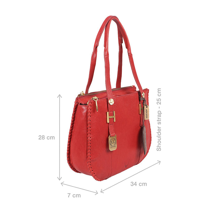 Hope 03 Red Leather Tote Bag