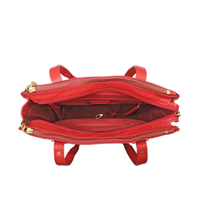 Hope 03 Red Leather Tote Bag