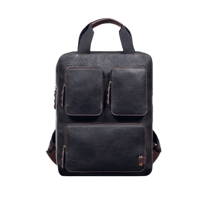 Hydor 03 Black Leather Backpack