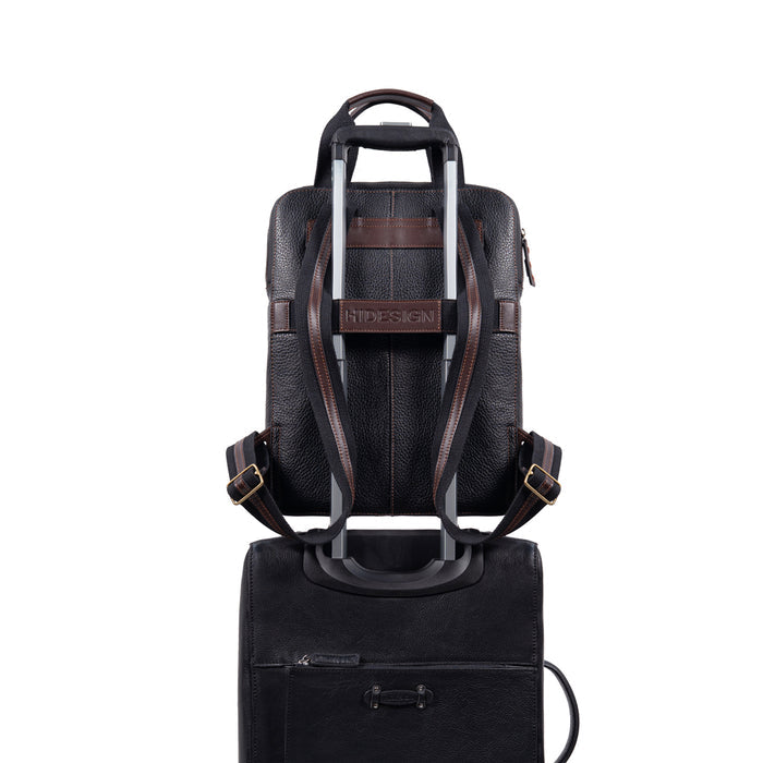 Hydor 03 Black Leather Backpack