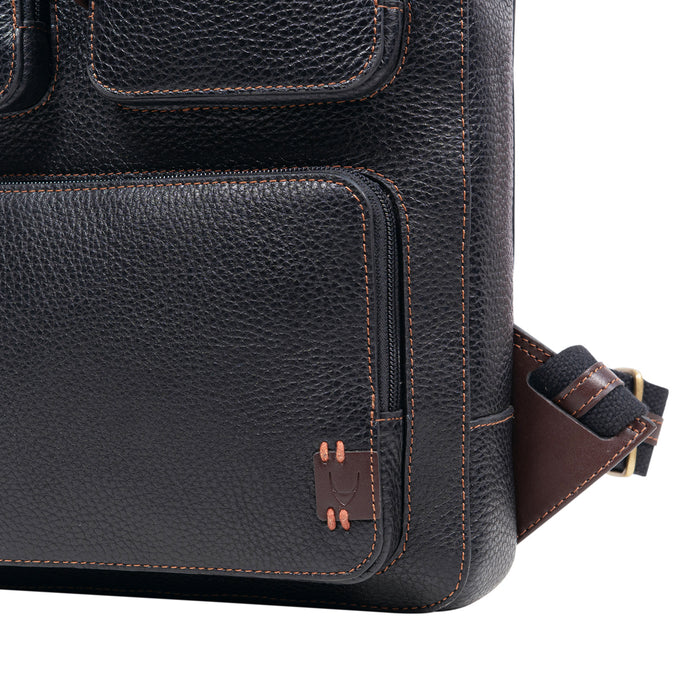 Hydor 03 Black Leather Backpack