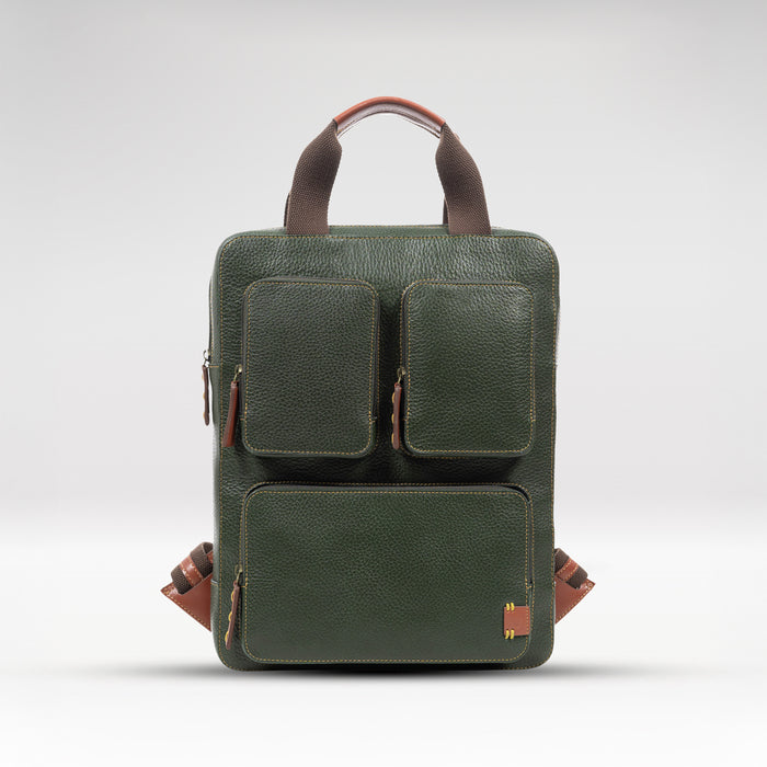 Hydor 03 Green Leather Backpack