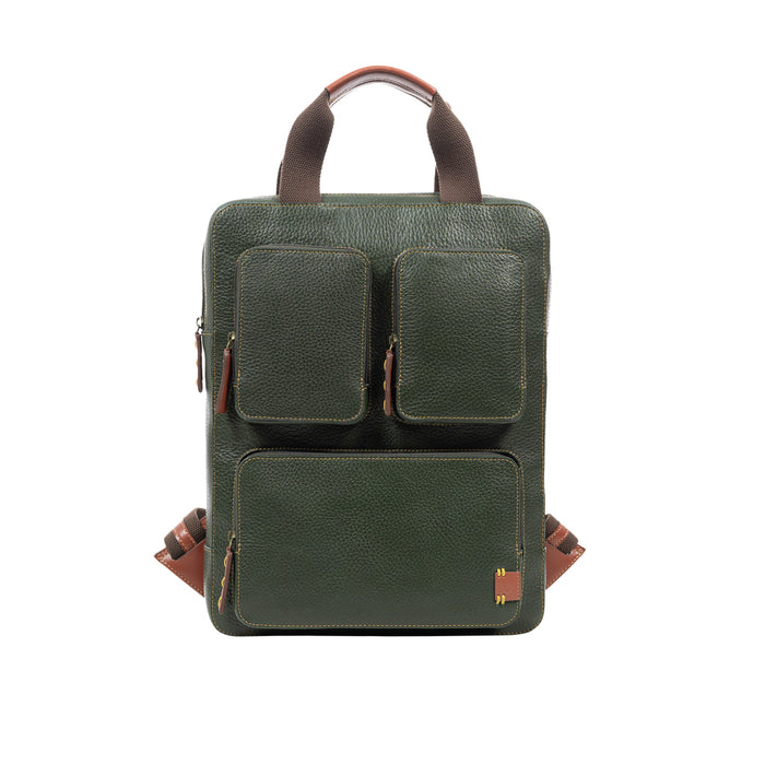 Hydor 03 Green Leather Backpack